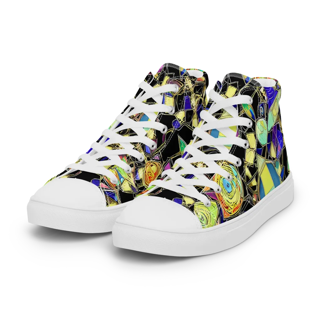 Electric Mineral on Women's High Top Canvas Shoes — Left Front