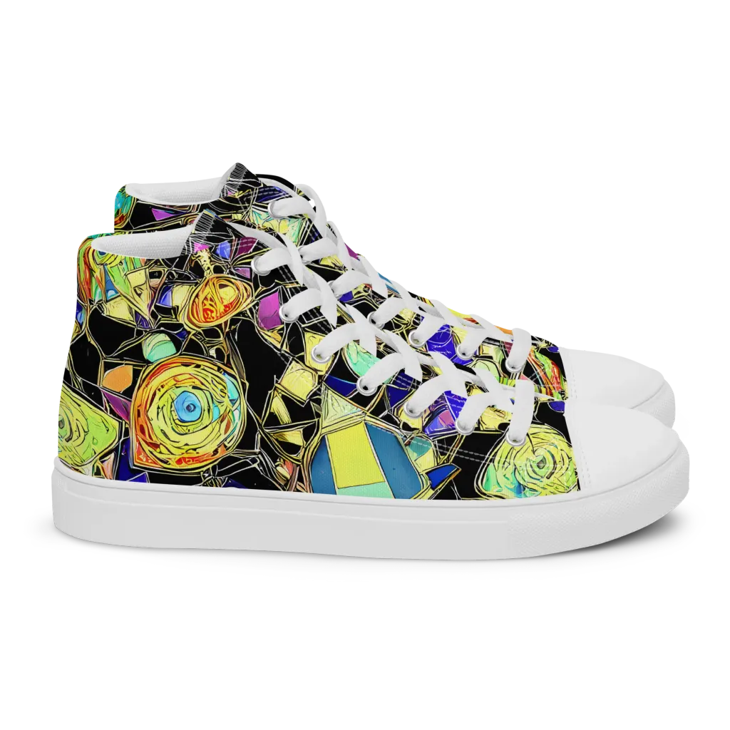 Electric Mineral on Women's High Top Canvas Shoes — Right