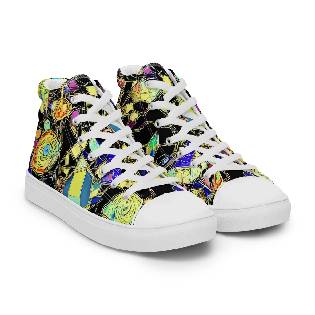 Electric Mineral on Women's High Top Canvas Shoes — Right Front