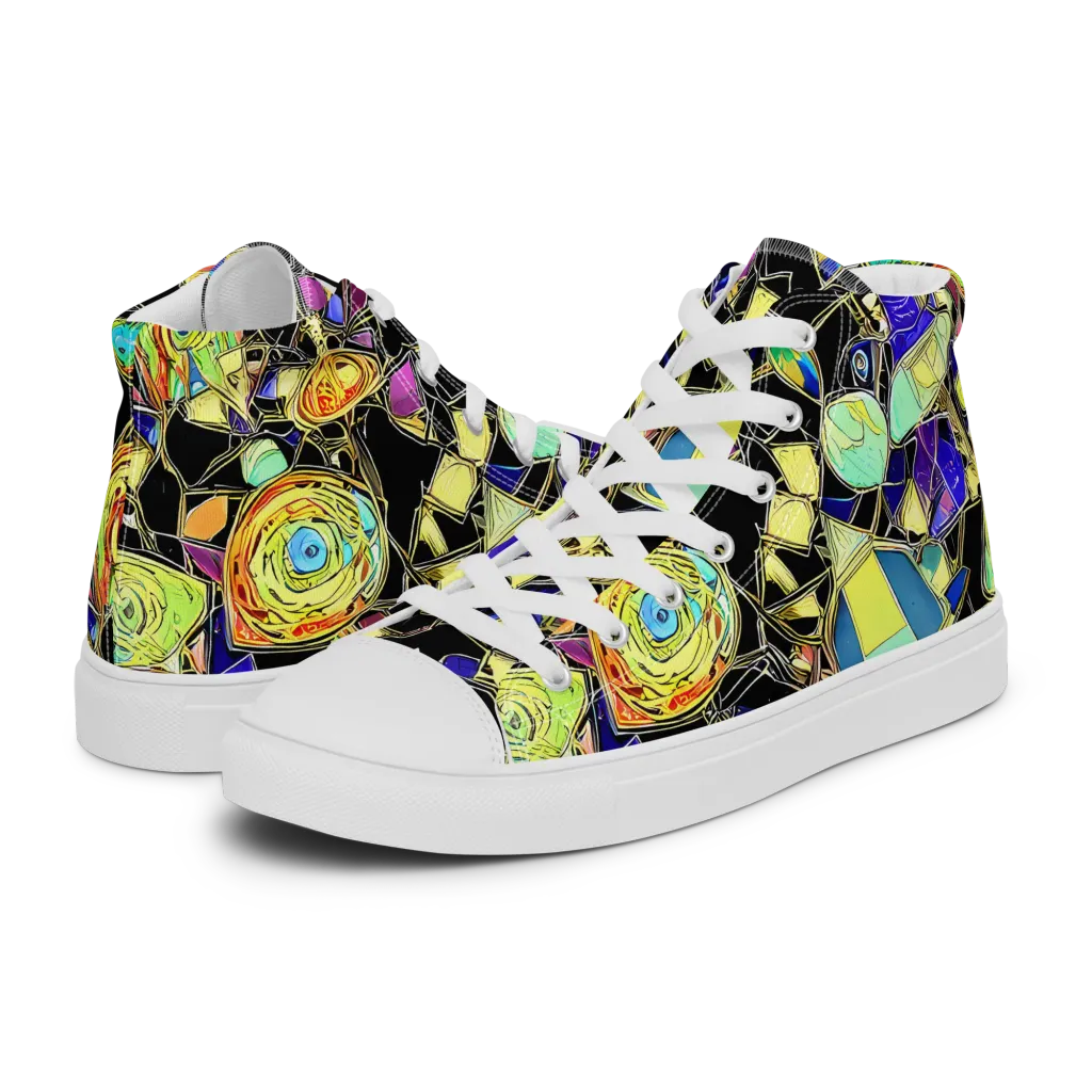 Electric Mineral on Women's High Top Canvas Shoes — Left