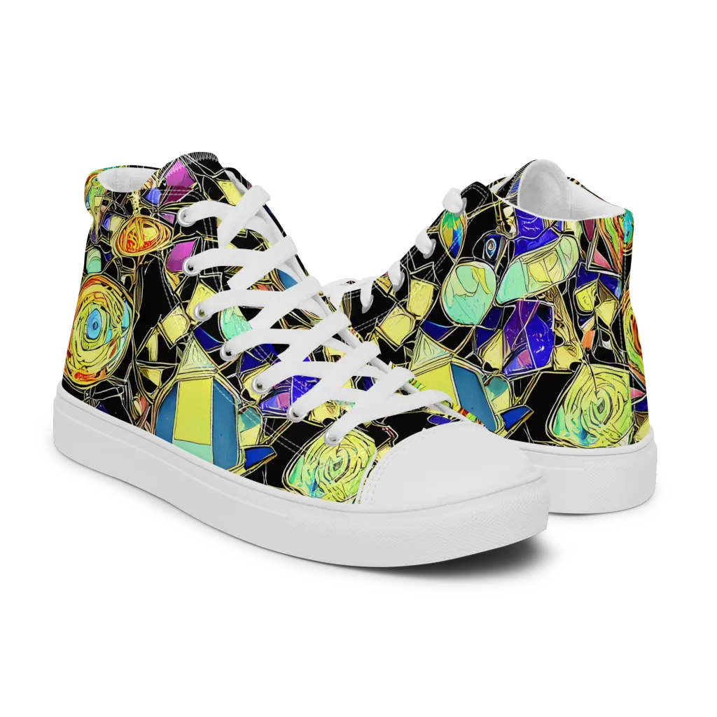 Electric Mineral on Women's High Top Canvas Shoes — Right