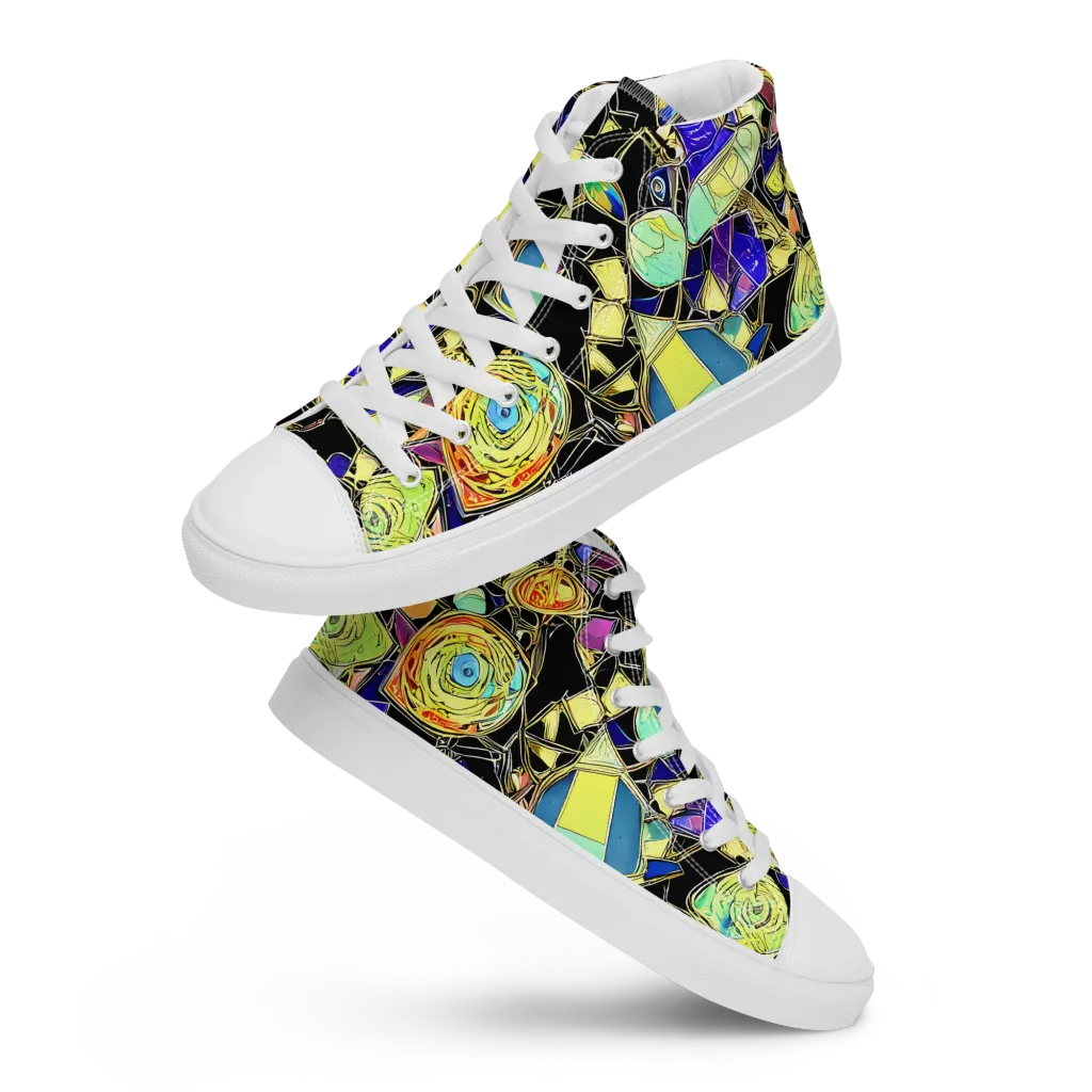 Electric Mineral on Women's High Top Canvas Shoes — Front