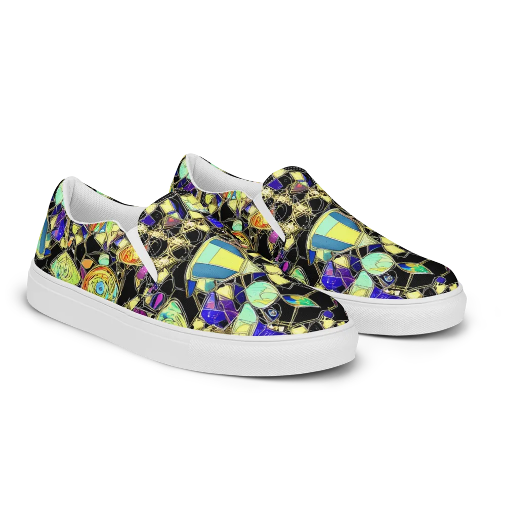 Electric Mineral on Men's Slip-On Canvas Shoes — Right Front
