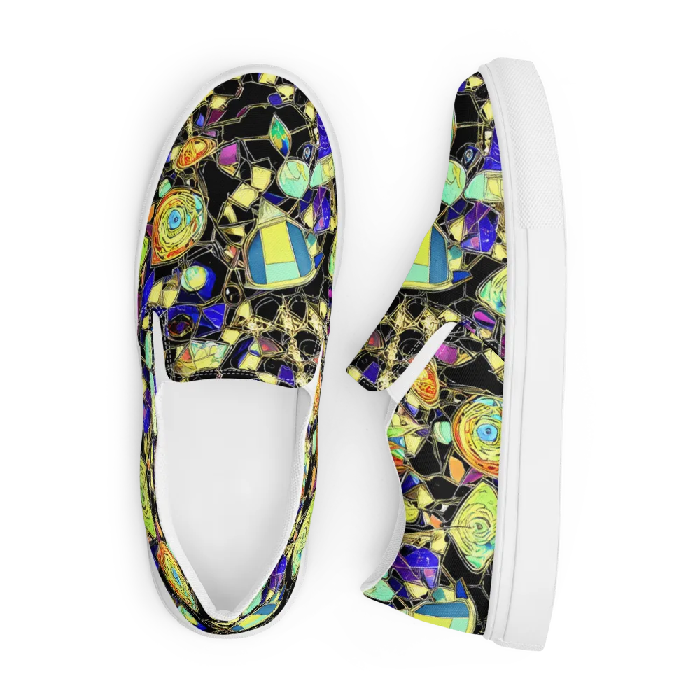 Electric Mineral on Men's Slip-On Canvas Shoes — Front