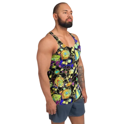 Electric Mineral on a Men's Tank Top