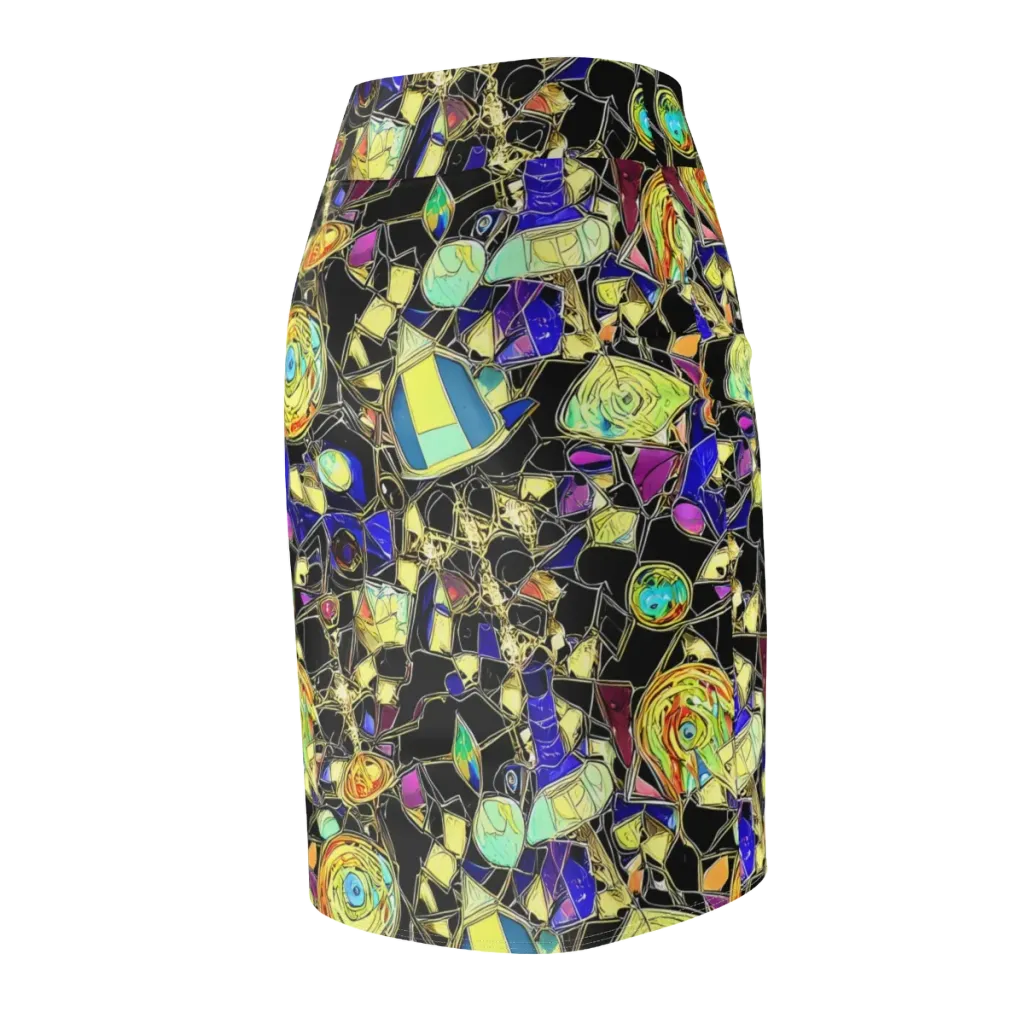 Electric Mineral on Pencil Skirt — Back Side
