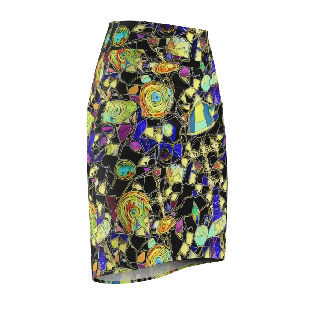 Electric Mineral on Pencil Skirt — Front Side