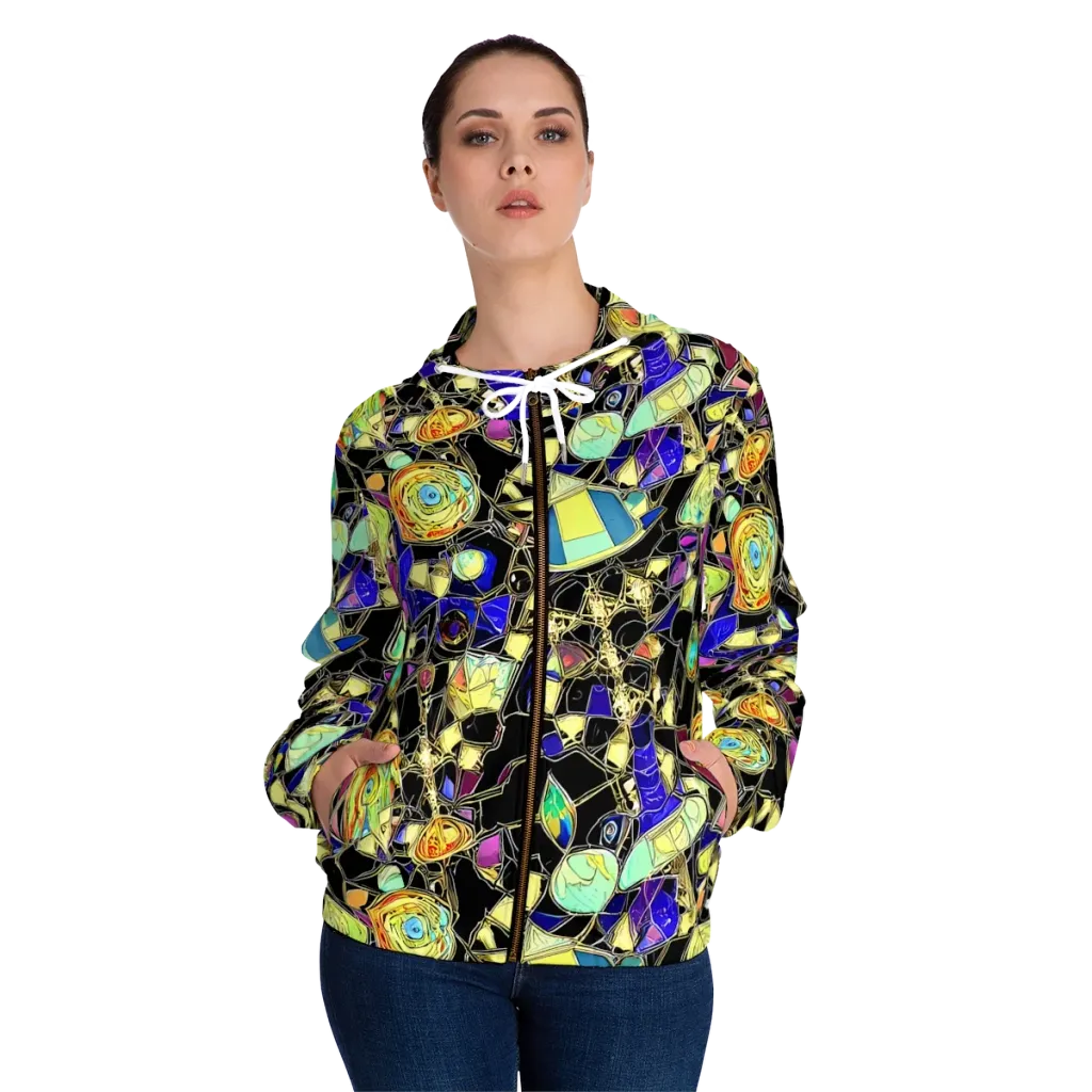 Electric Mineral on Women's Full-Zip Hoodie — Front On Person