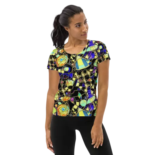 Electric Mineral on a Women's Athletic T-Shirt