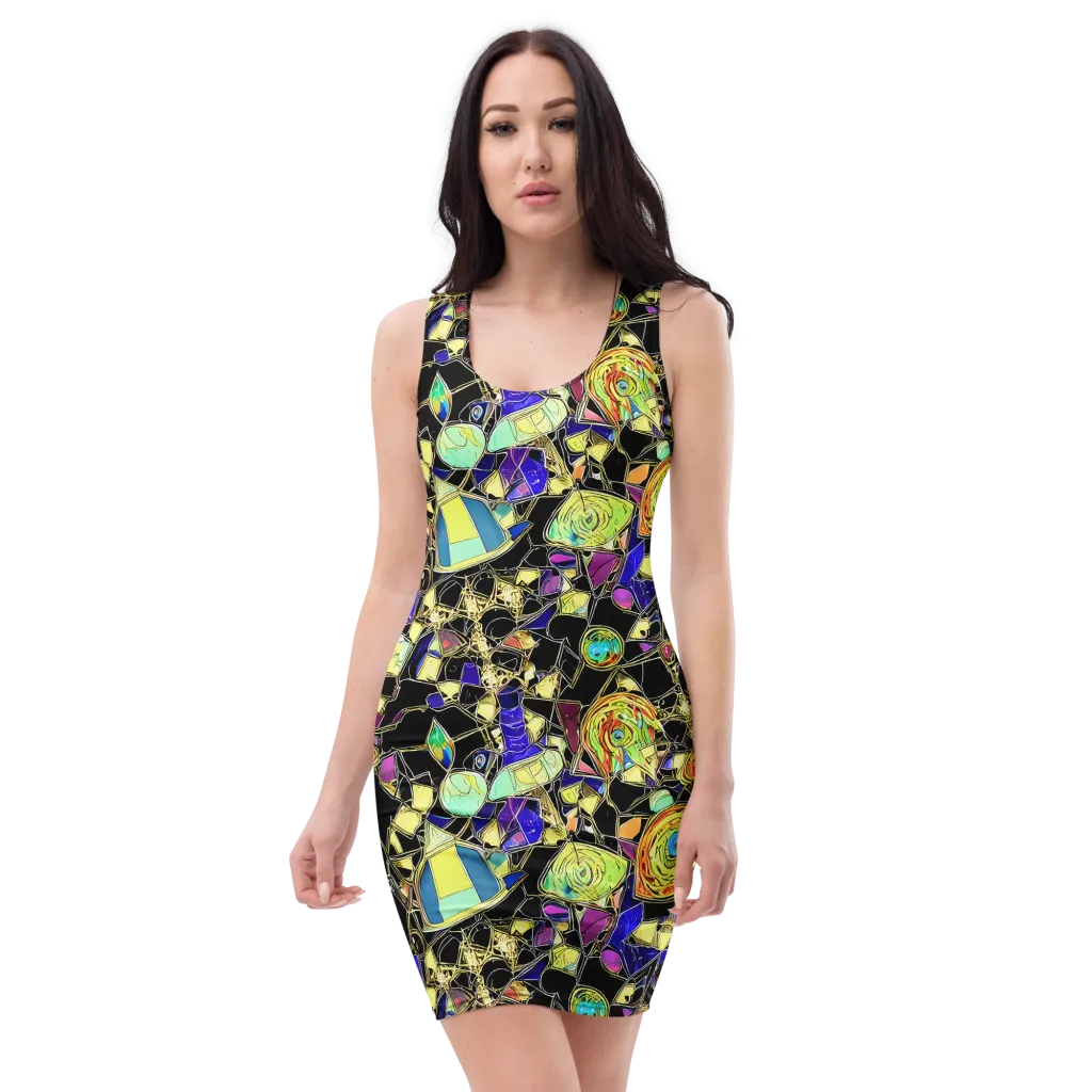 Electric Mineral on Bodycon Dress — Front
