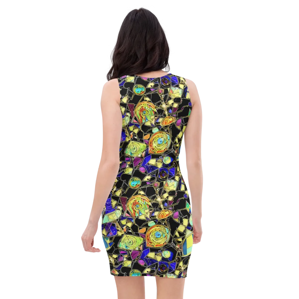 Electric Mineral on Bodycon Dress — Back