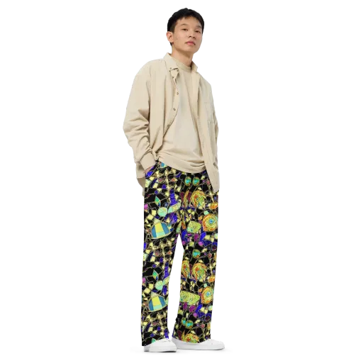 Electric Mineral on a Wide-Leg Pants