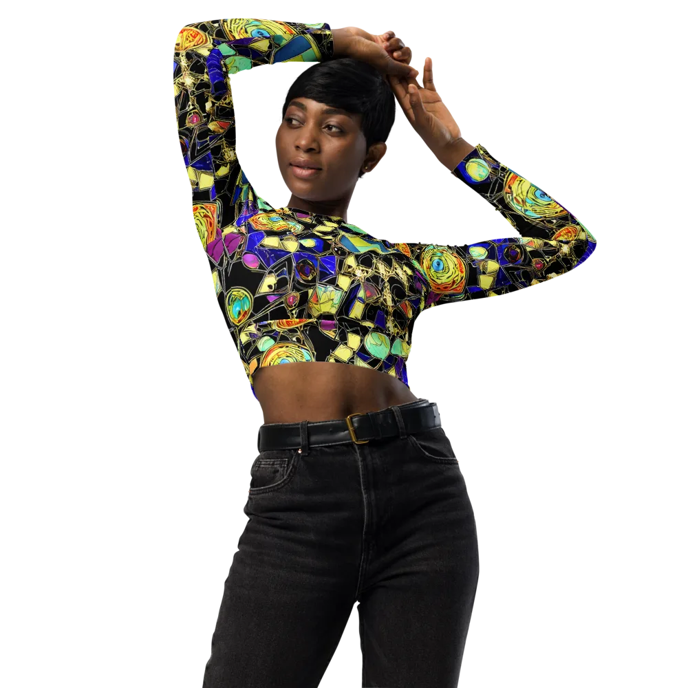 Electric Mineral on Long Sleeve Crop Top — Front