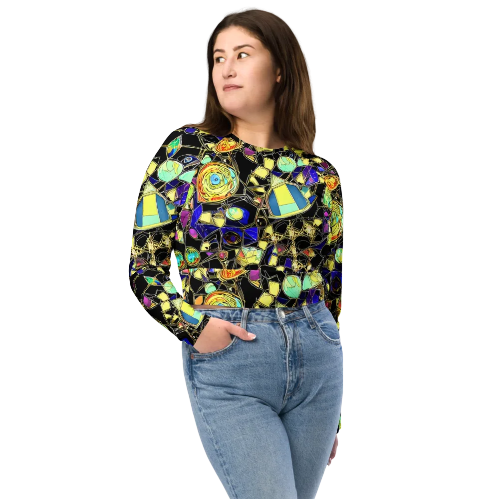 Electric Mineral on Long Sleeve Crop Top — Front