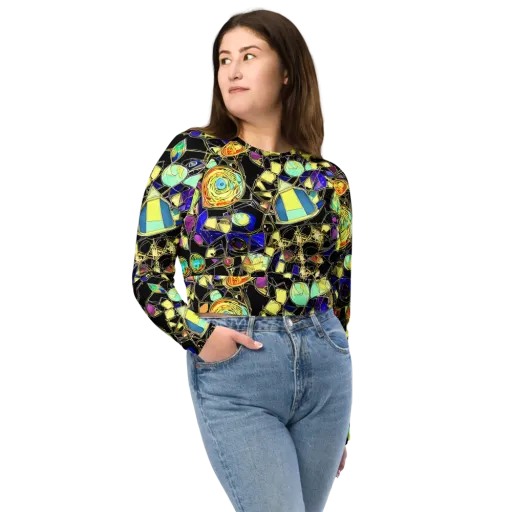 Electric Mineral on a Long Sleeve Crop Top