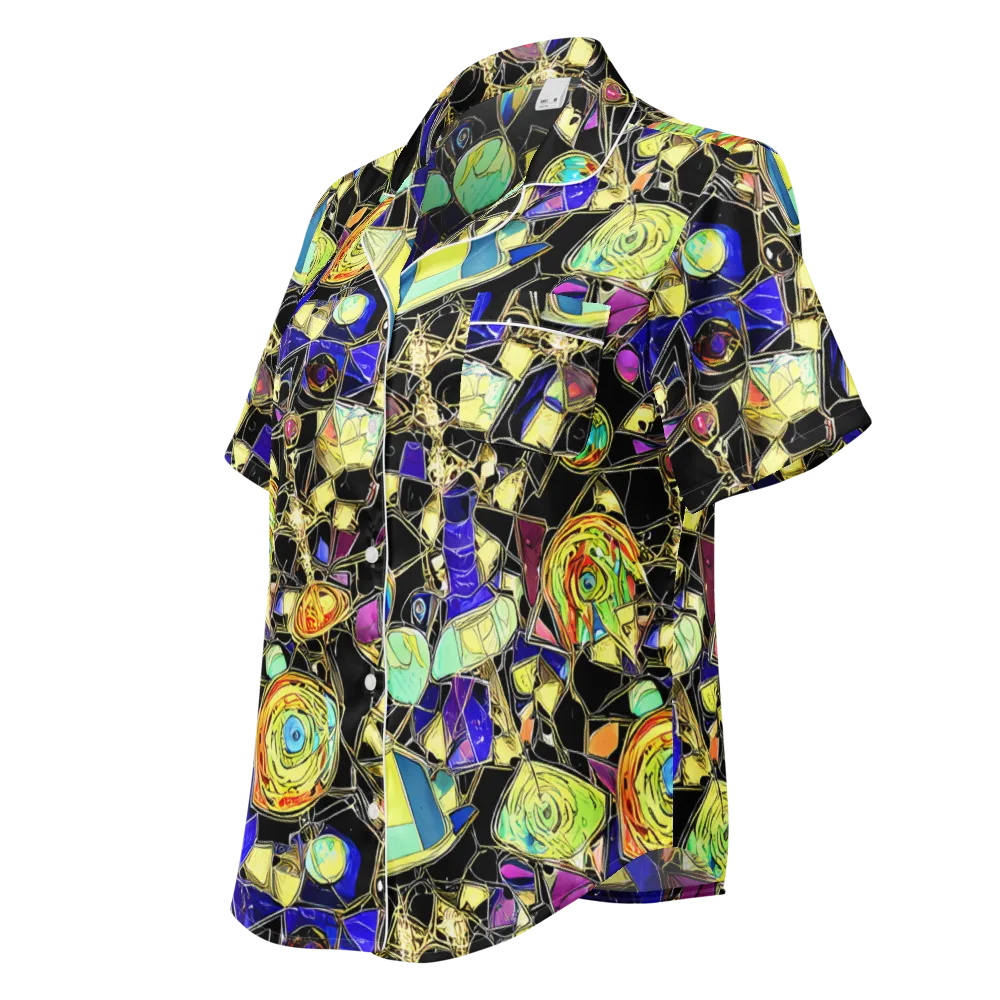 Electric Mineral on Women's Short Sleeve Pajama Top — Left Front