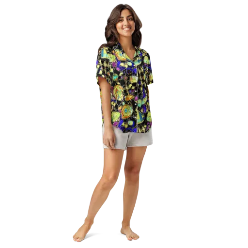 Electric Mineral on a Women's Short Sleeve Pajama Top