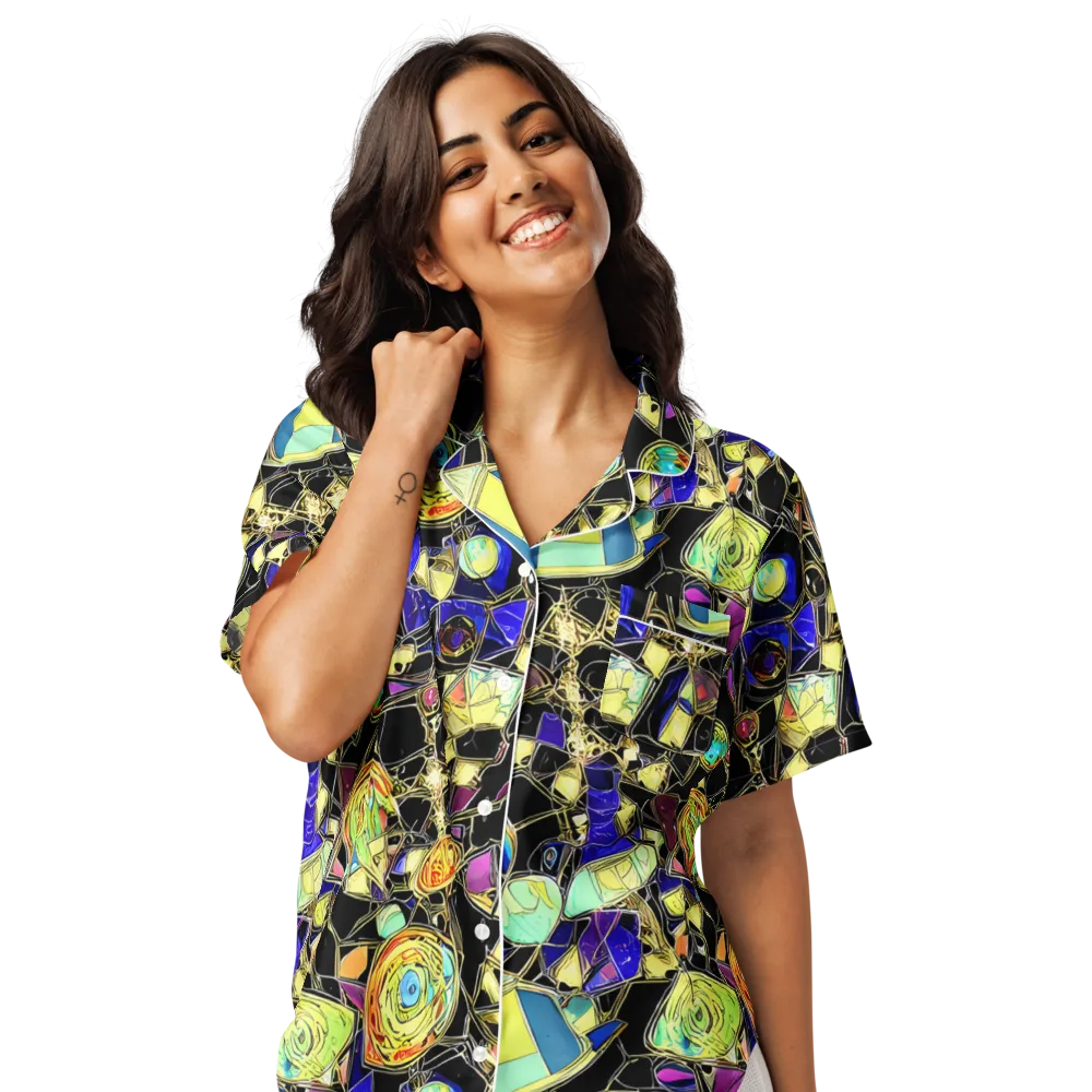 Electric Mineral on Women's Short Sleeve Pajama Top — Front