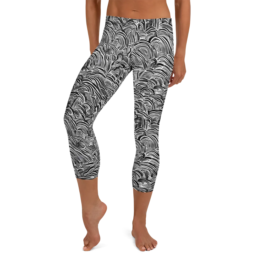 Blackwave Botanica on Capri Leggings — Front