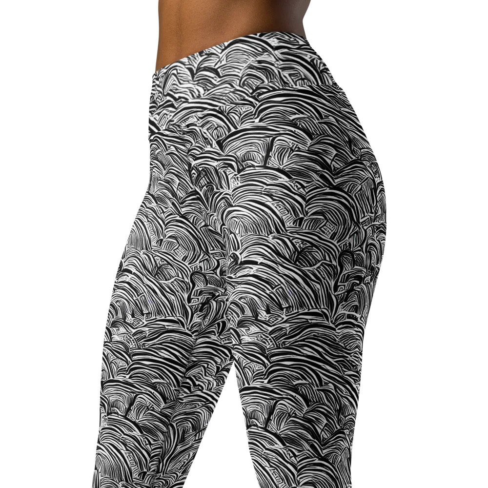 Blackwave Botanica on Yoga Leggings — Left Front