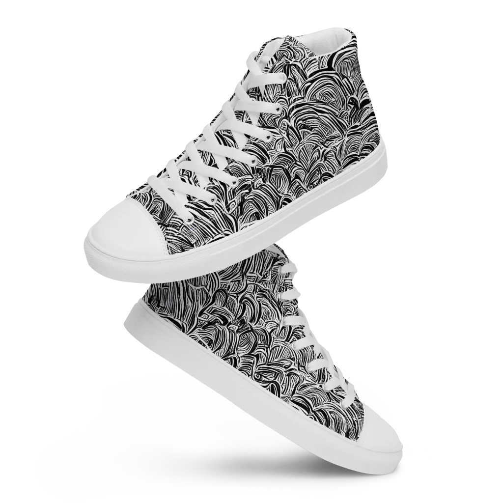 Blackwave Botanica on Men's High Top Canvas Shoes — Front