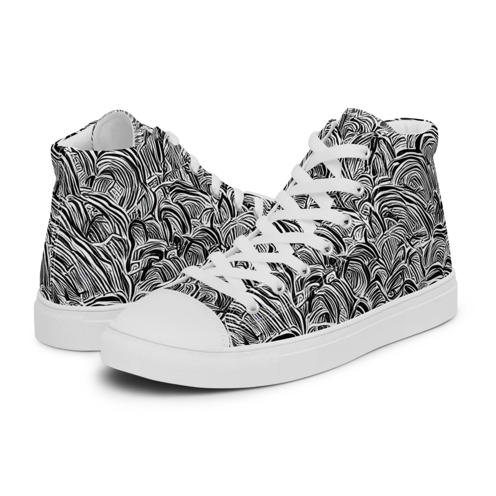 Blackwave Botanica on Women's High Top Canvas Shoes — Left