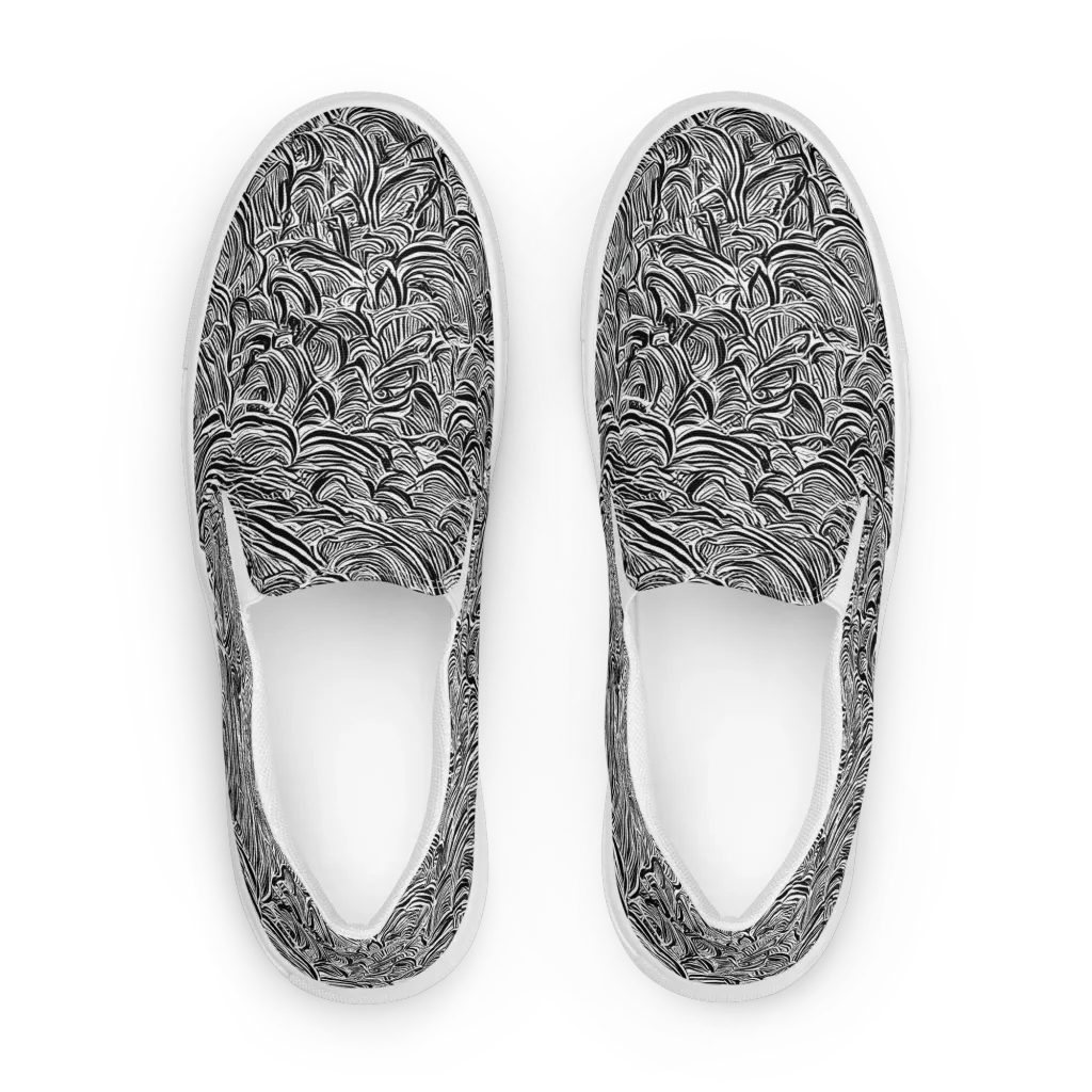 Blackwave Botanica on Men's Slip-On Canvas Shoes — Front