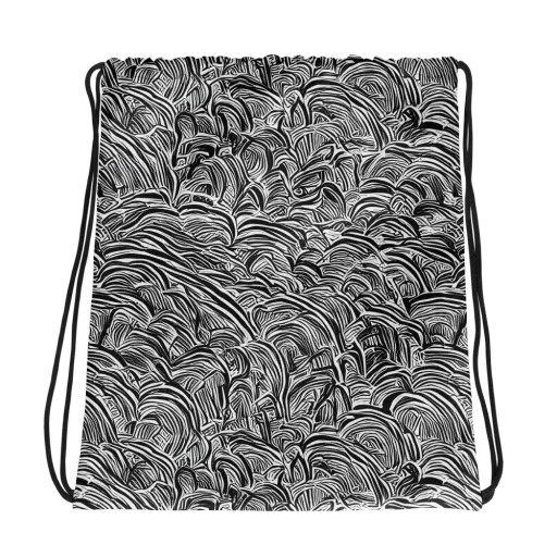 Blackwave Botanica on a Drawstring Bag