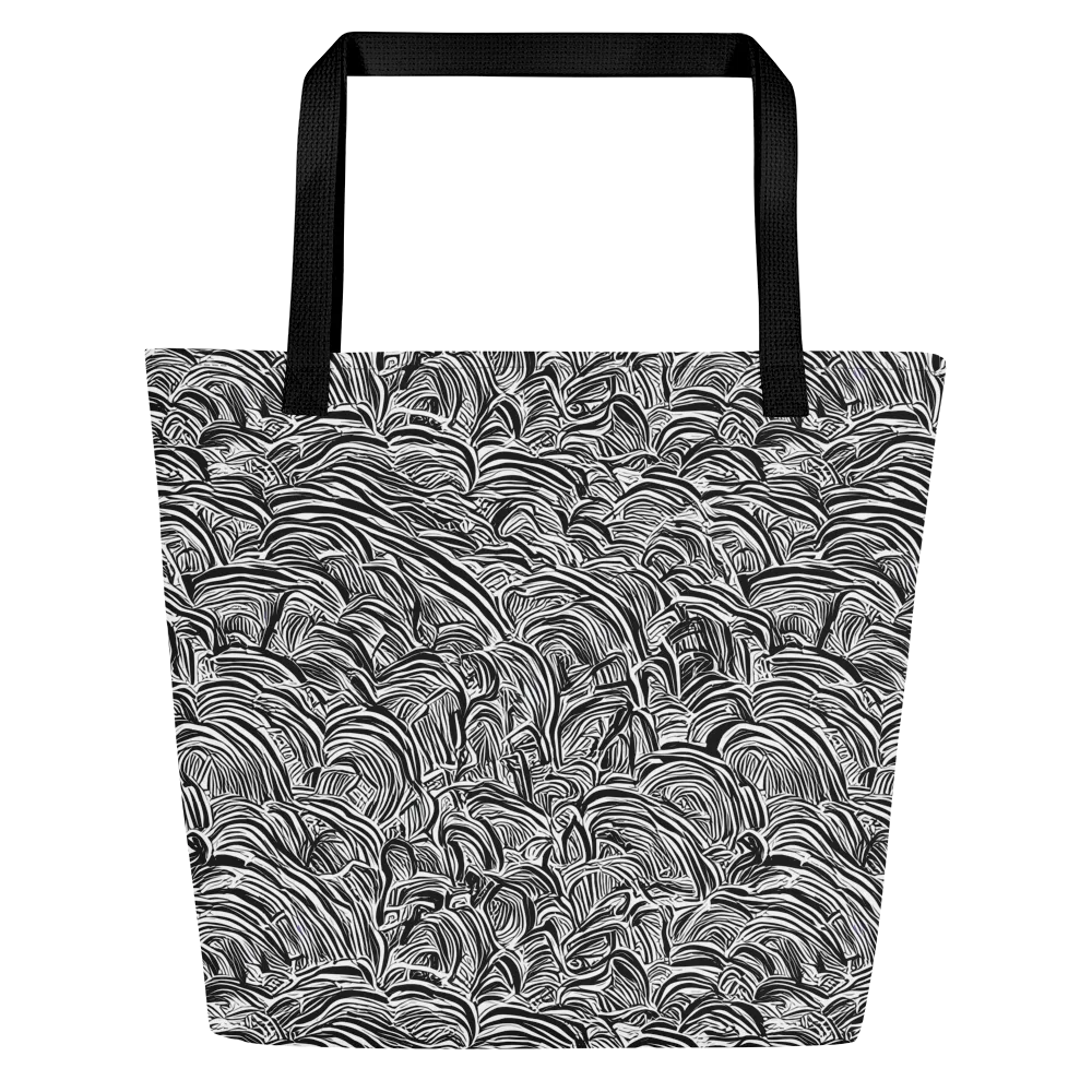 Blackwave Botanica on Large Tote Bag W/ Pocket — Front