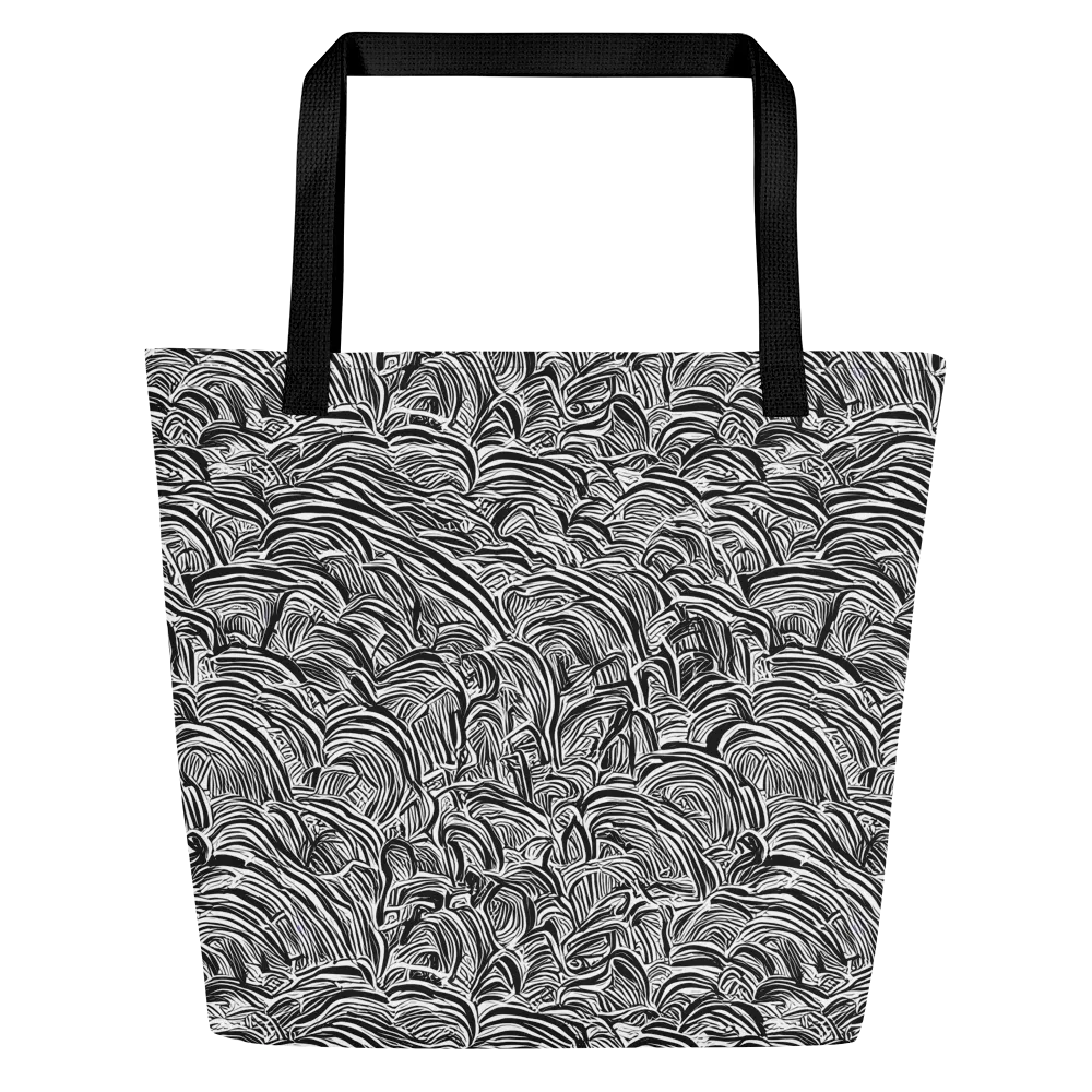 Blackwave Botanica on Large Tote Bag W/ Pocket — Front
