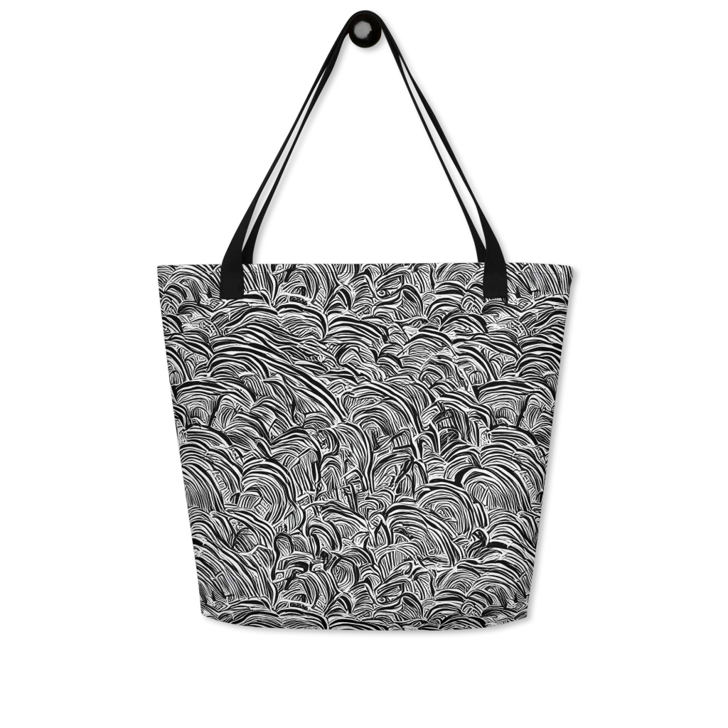 Blackwave Botanica on Large Tote Bag W/ Pocket — Front