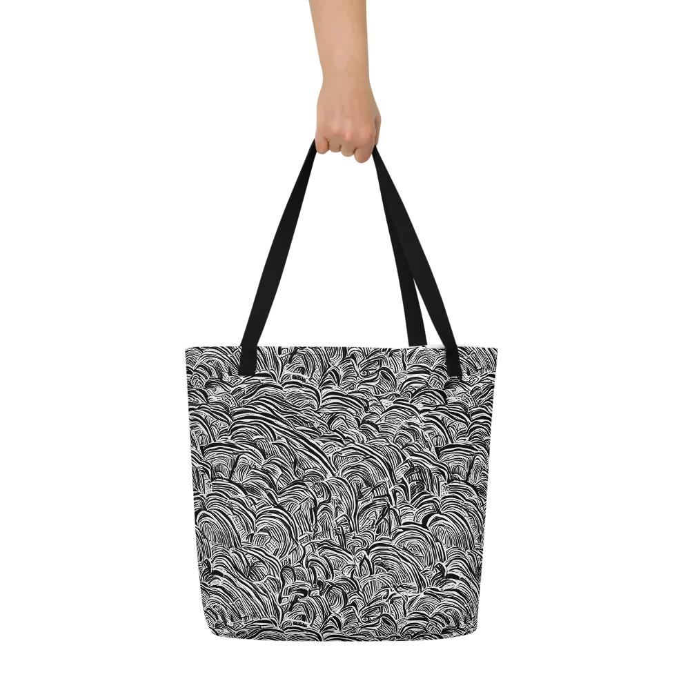 Blackwave Botanica on Large Tote Bag W/ Pocket — Front