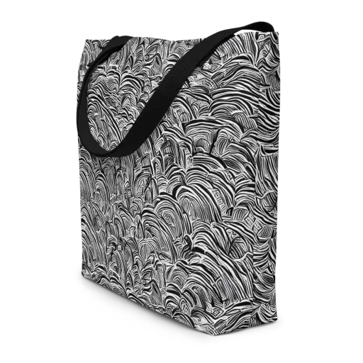 Blackwave Botanica on a Large Tote Bag W/ Pocket