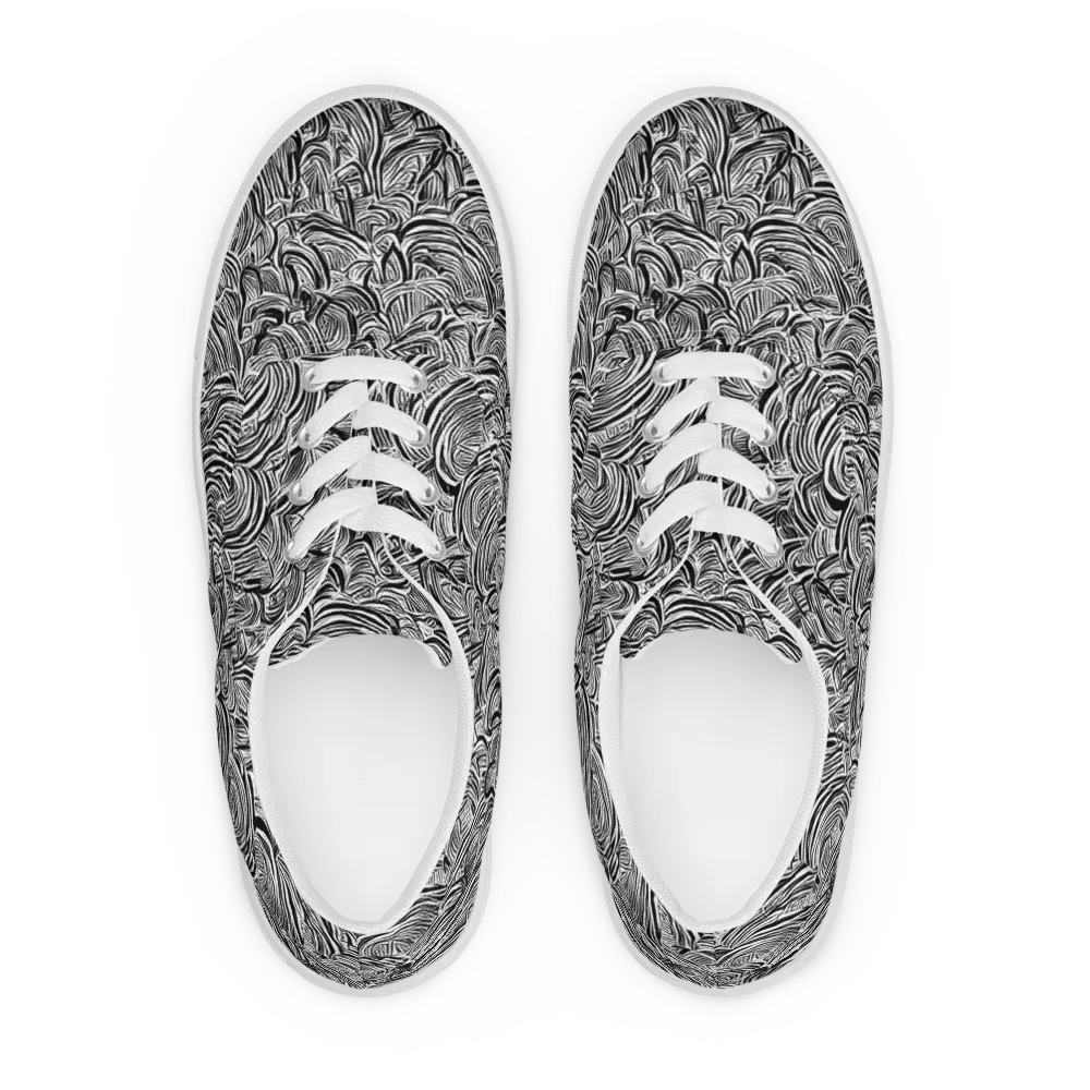 Blackwave Botanica on Men's Lace-Up Canvas Shoes — Front