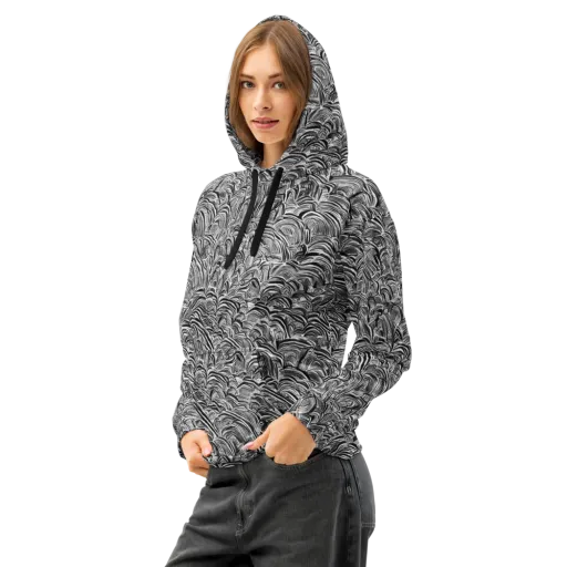 Blackwave Botanica on a Cotton Hoodie