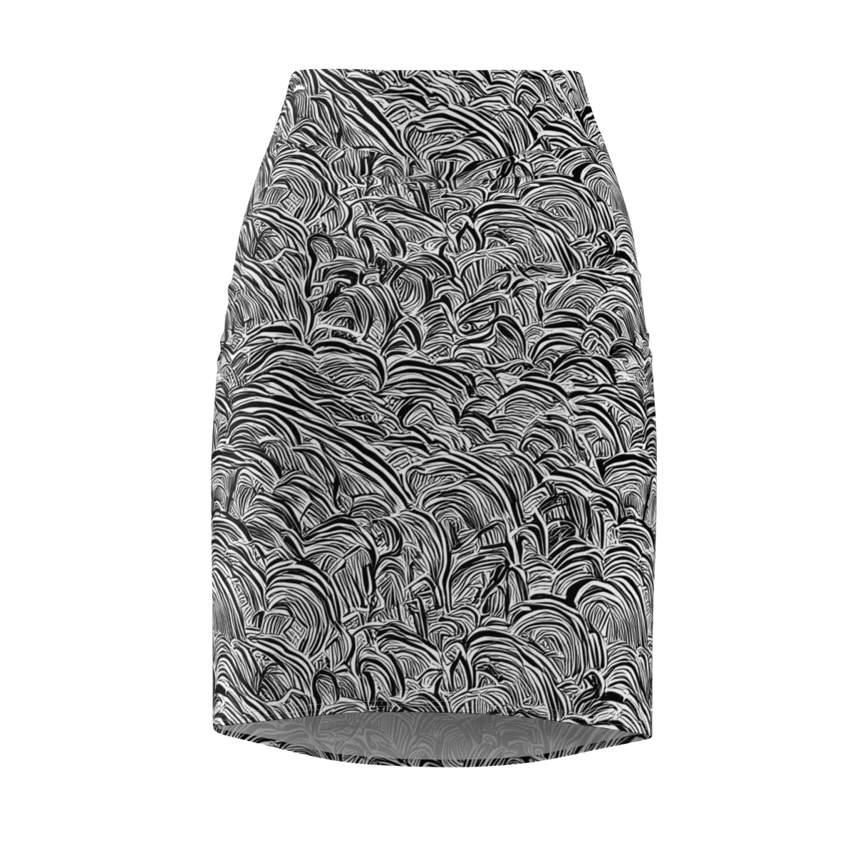 Blackwave Botanica on Pencil Skirt — Front