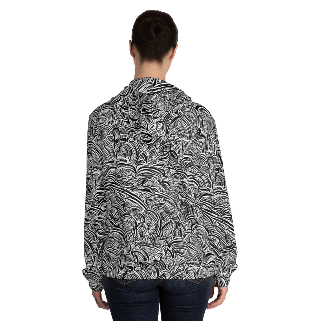 Blackwave Botanica on Women's Full-Zip Hoodie — Back On Person