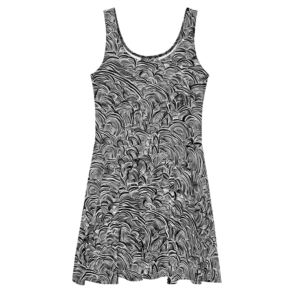 Blackwave Botanica on Skater Dress — Front