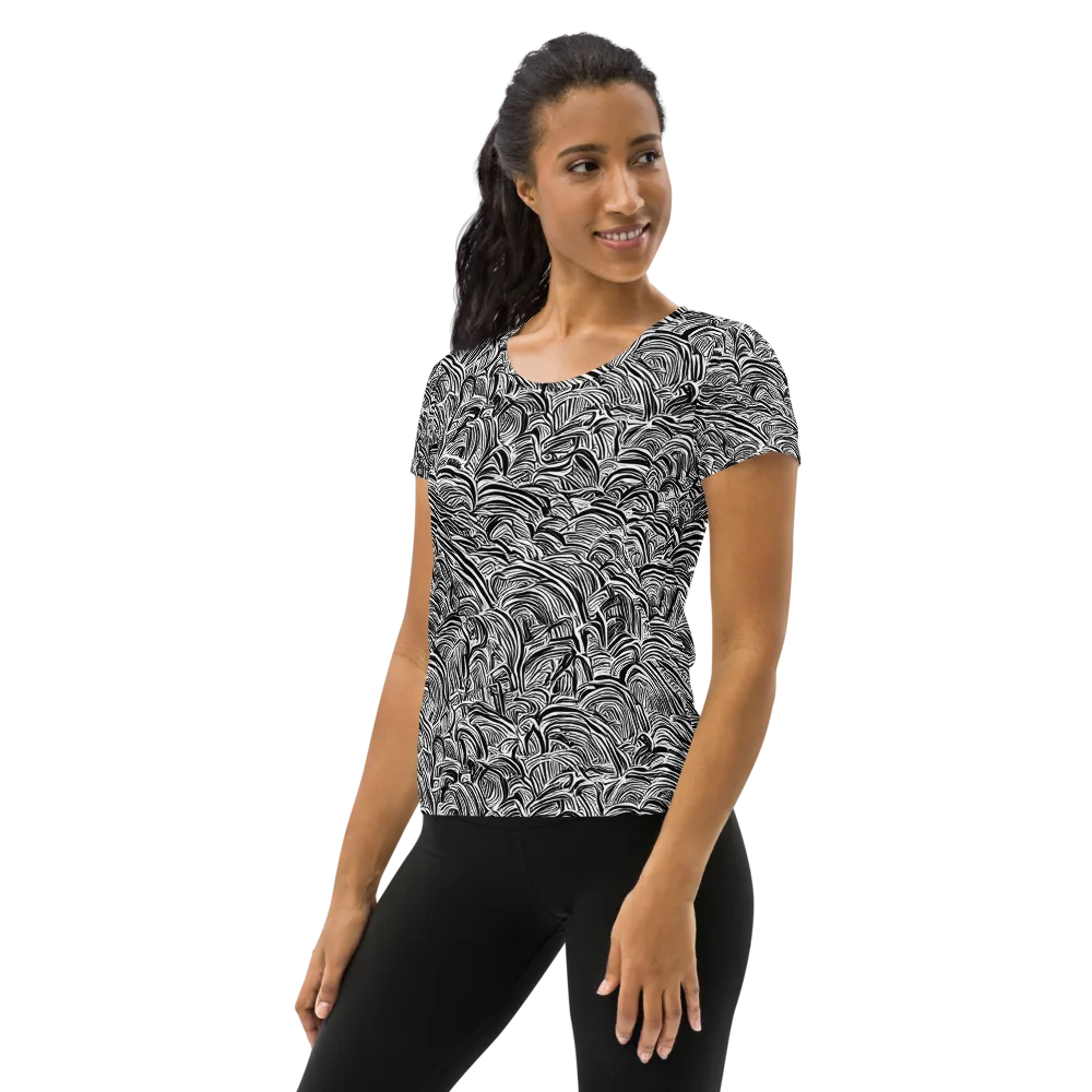 Blackwave Botanica on Women's Athletic T-Shirt — Left