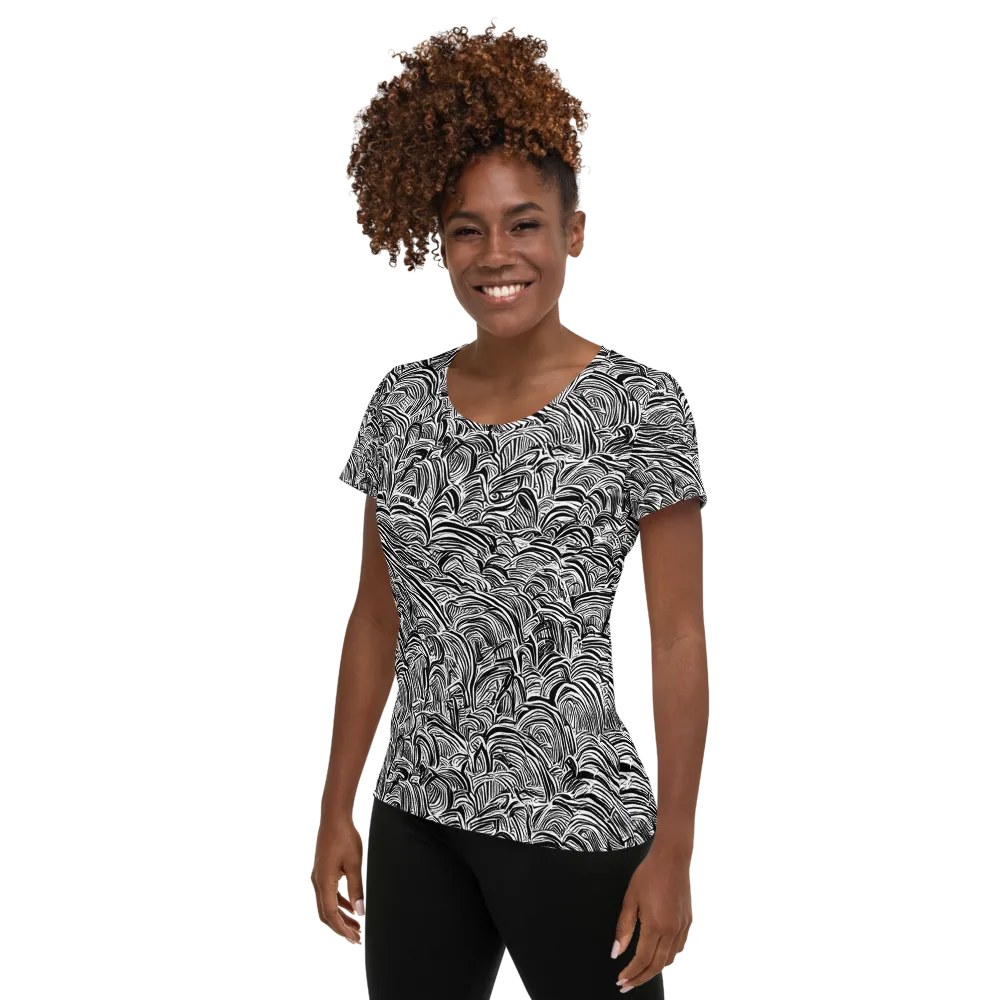 Blackwave Botanica on Women's Athletic T-Shirt — Left