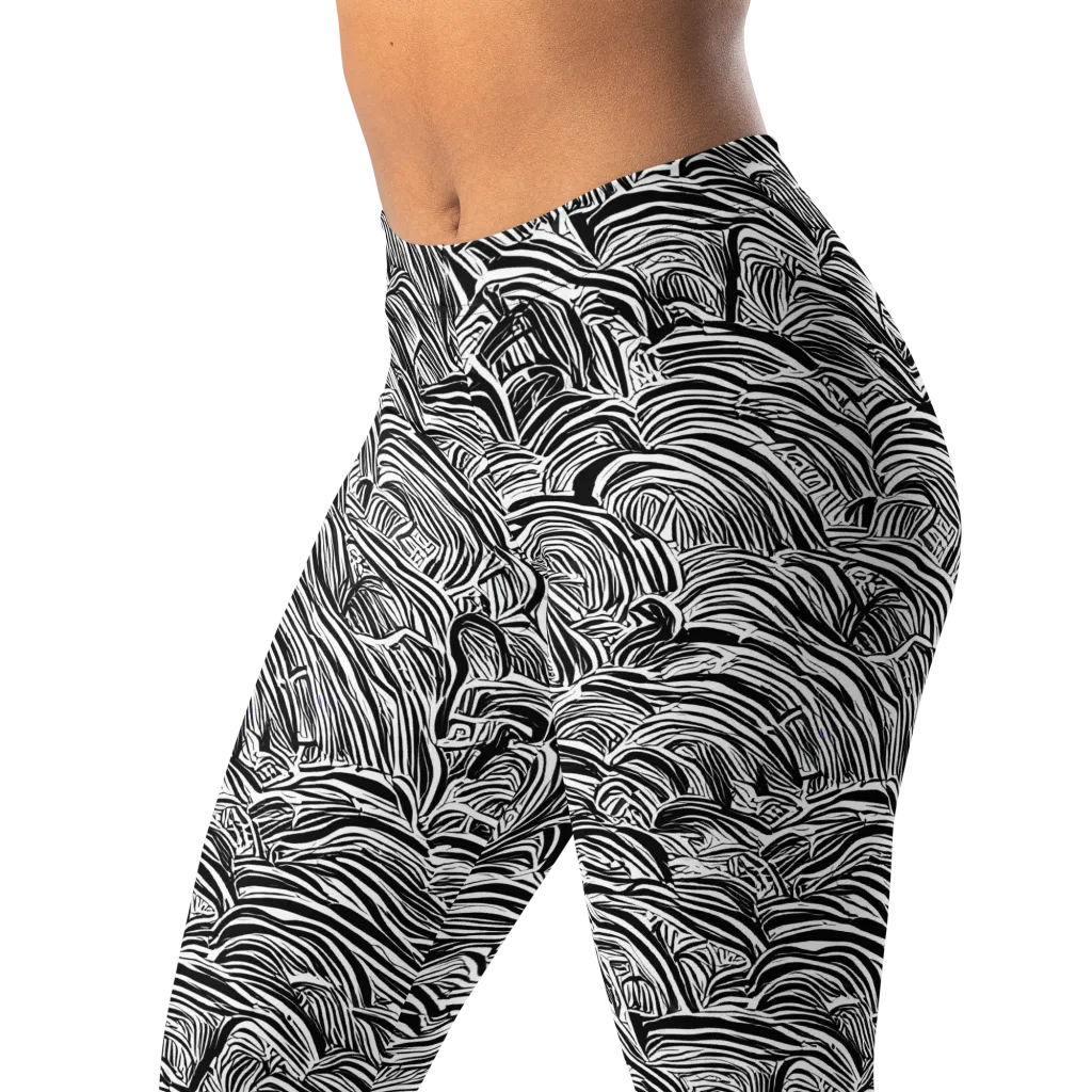 Blackwave Botanica on Leggings — Left Front
