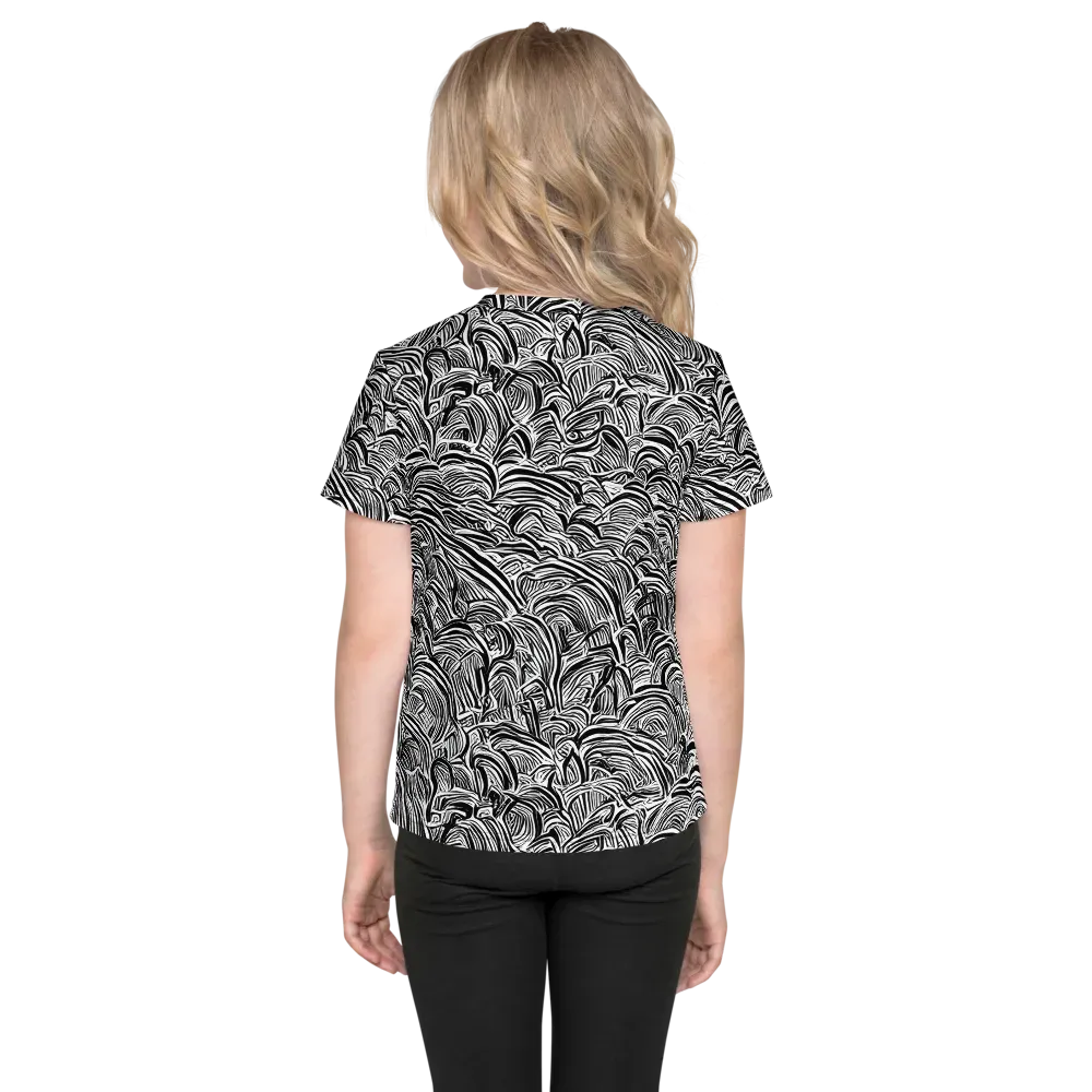 Blackwave Botanica on Kids Crew Neck T-Shirt — Back