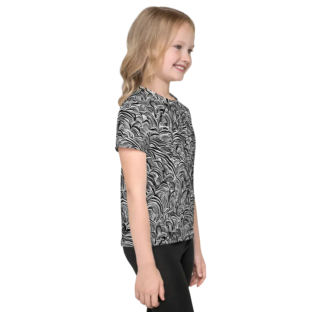 Blackwave Botanica on Kids Crew Neck T-Shirt — Right