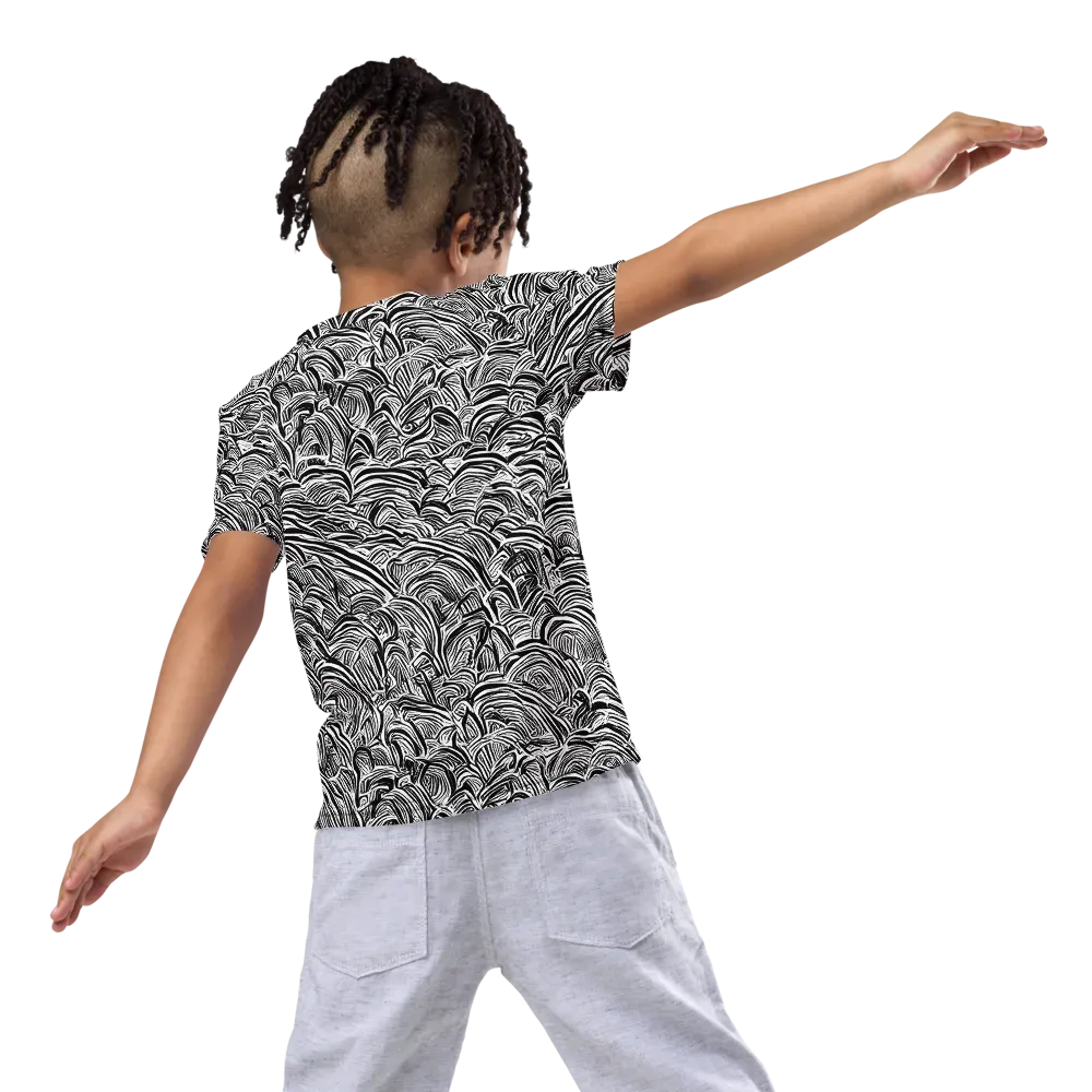 Blackwave Botanica on Kids Crew Neck T-Shirt — Back