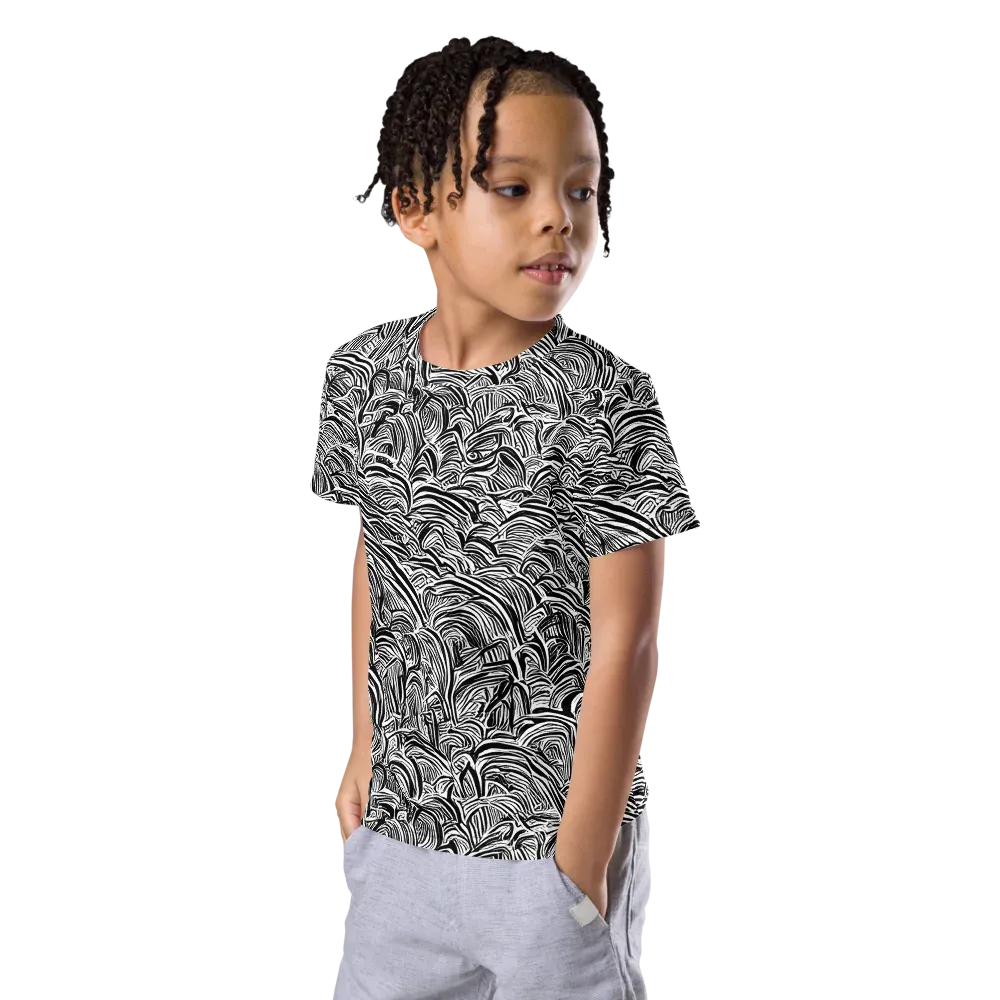 Blackwave Botanica on Kids Crew Neck T-Shirt — Left Front