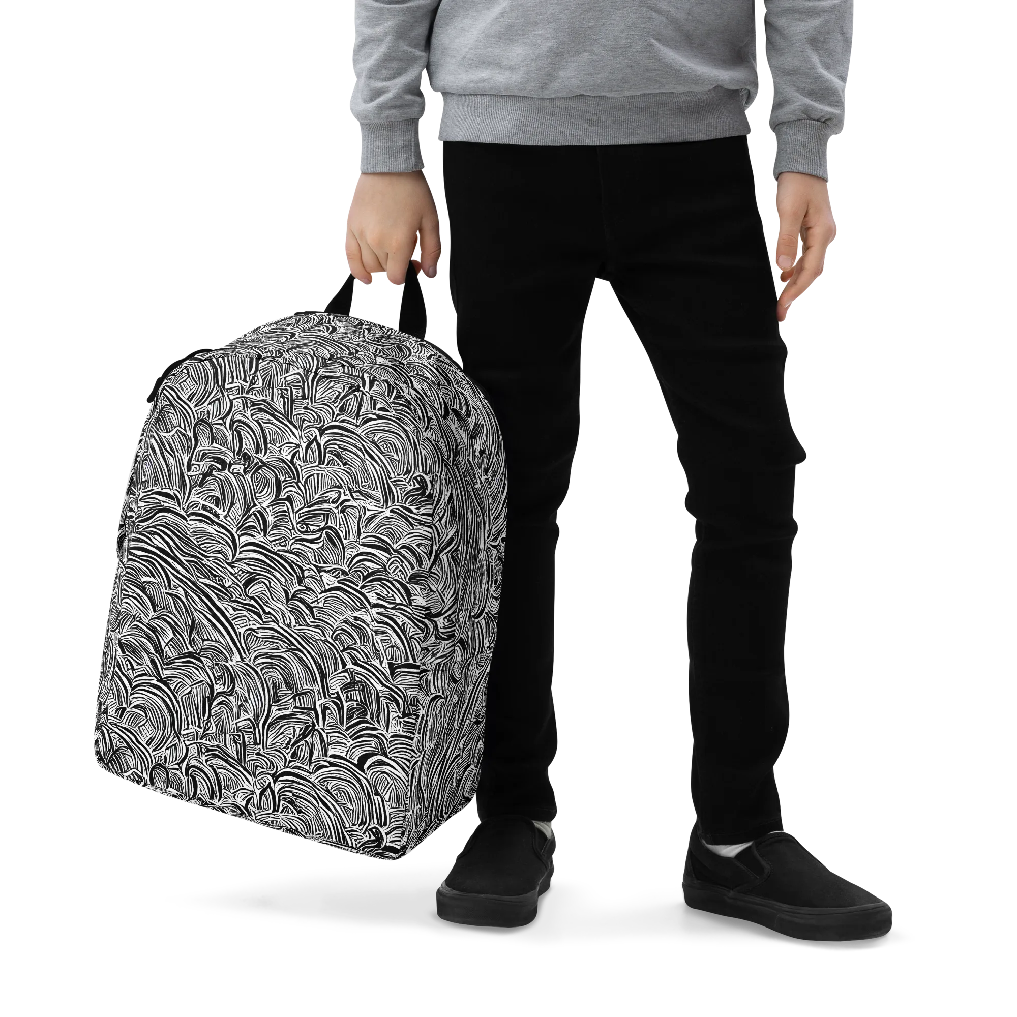 Blackwave Botanica on Minimalist Backpack — Zoomed-in