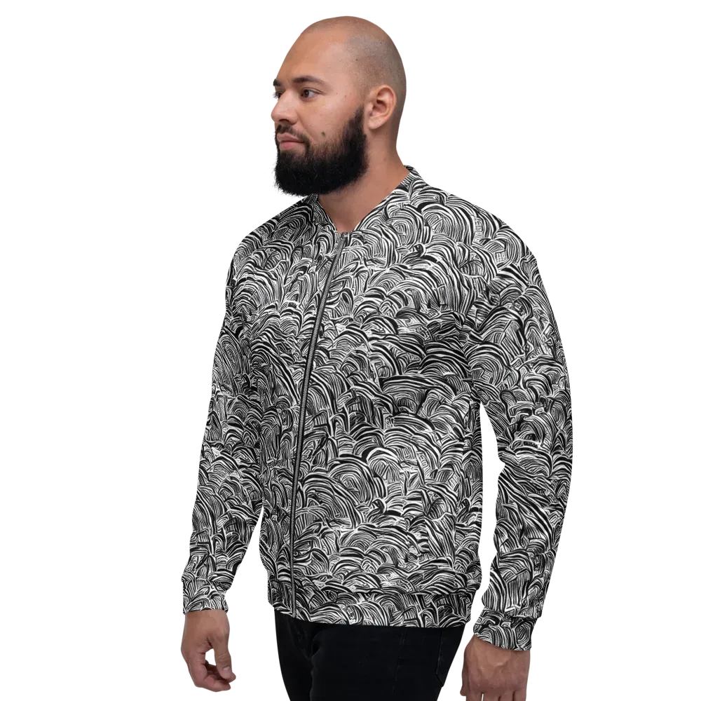 Blackwave Botanica on Bomber Jacket — Left