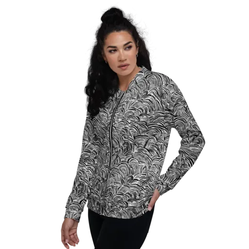 Blackwave Botanica on a Bomber Jacket