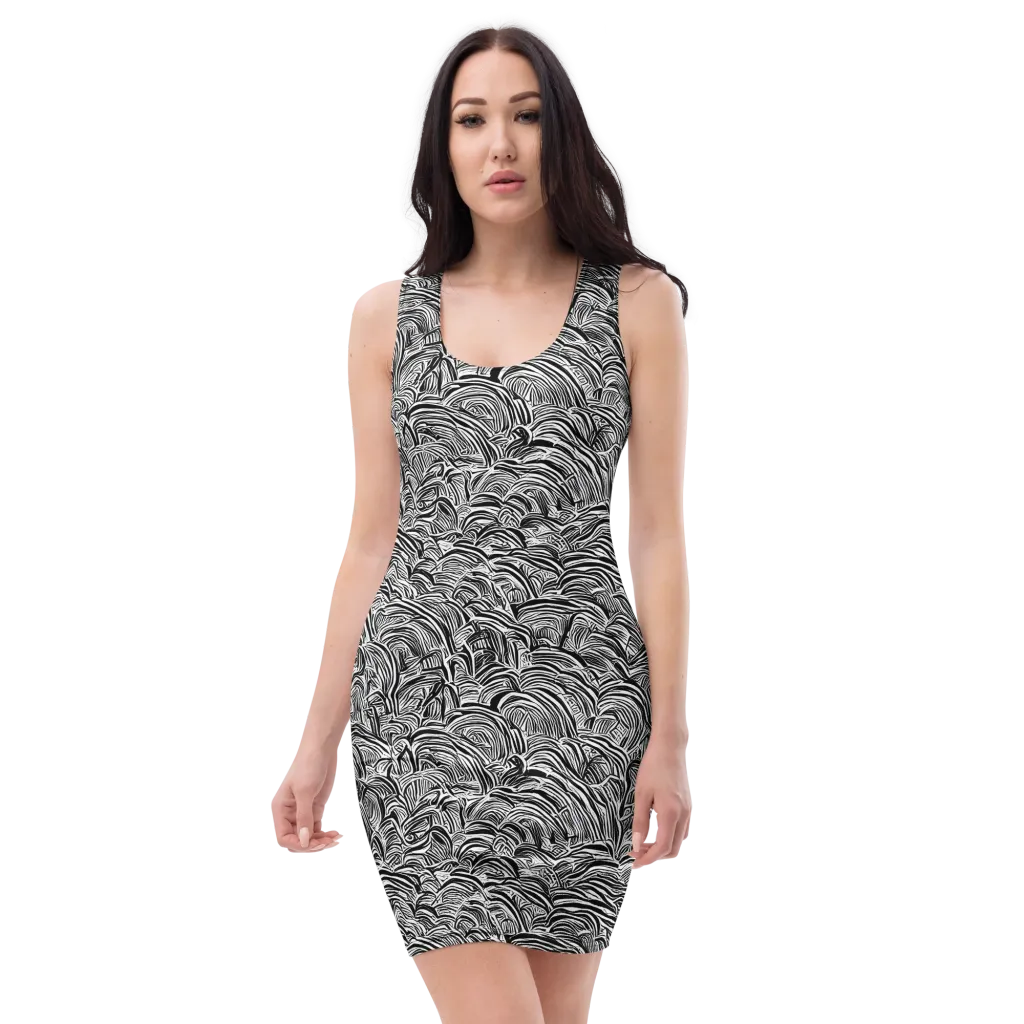 Blackwave Botanica on Bodycon Dress — Front