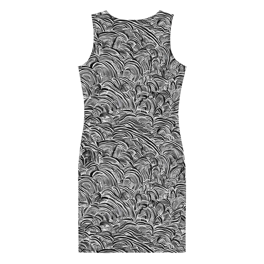 Blackwave Botanica on Bodycon Dress — Back